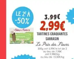 Naturalia LE PAIN DES FLEURS Tartines craquantes sarrasin offre