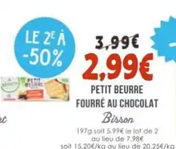 Naturalia BISSON Petit beurre fourré au chocolat offre