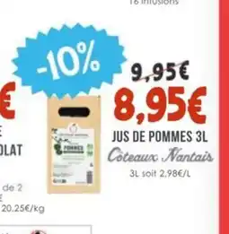 Naturalia COTEAU NANTAIS Jus de pommes offre
