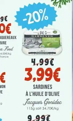 Naturalia JACUES GONIDEC Sardines à l'huile d'olive offre