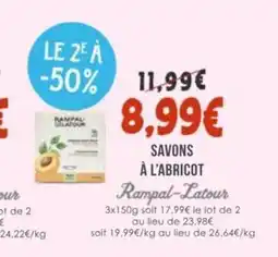 Naturalia RAMPAL-LATOUR Savons à l'abricot offre