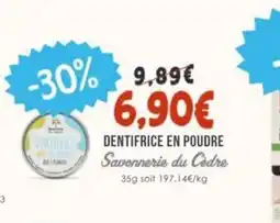 Naturalia SAVONNERIE DU CEDRE Dentifrice en poudre offre