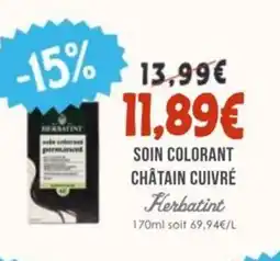 Naturalia HERBATINT Soin colorant châtain cuivré offre