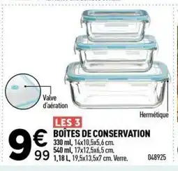 Centrakor Les 3 boîtes de conservation offre