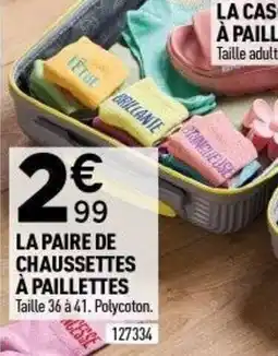 Centrakor La paire de chaussettes à paillettes offre