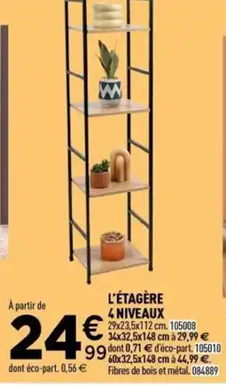Centrakor L'étagère 4 niveaux offre