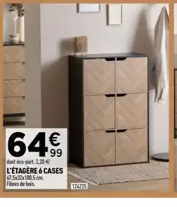 Centrakor L'étagère 6 cases offre