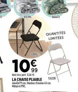 Centrakor La chaise pliable offre