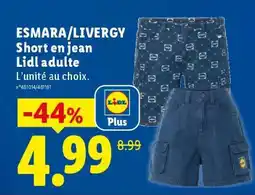 Lidl ESMARA/LIVERGY Short en jean Lidl adulte offre