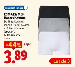 Lidl ESMARA MEN Boxers homme offre