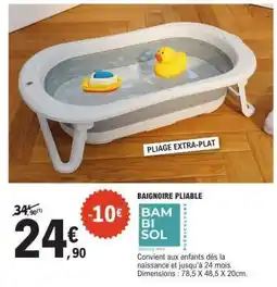 E.Leclerc BAIGNOIRE PLIABLE offre