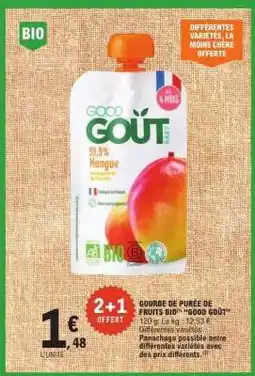 E.Leclerc GOURDE DE PURÉE DE FRUITS BIO GOOD GOÛT offre