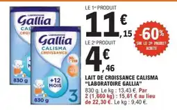 E.Leclerc Lait de Croissance Calisma 'Laboratoire Gallia' offre