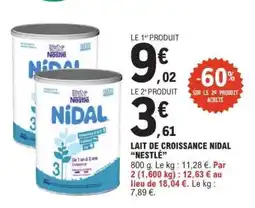 E.Leclerc Lait de Croissance Nidal Nestlé offre