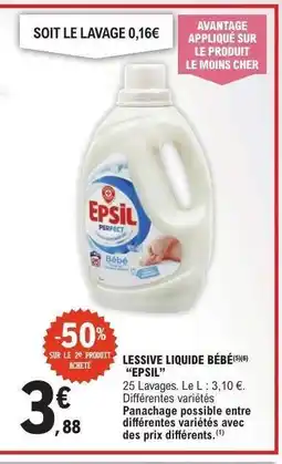 E.Leclerc LESSIVE LIQUIDE BÉBÉ “EPSIL” offre