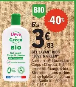 E.Leclerc GEL LAVANT BIO LOVE & GREEN offre