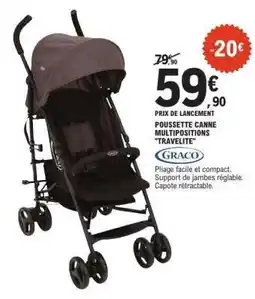 E.Leclerc Poussette Canne Multipositions 'TraveLite' offre