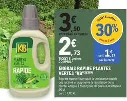 E.Leclerc ENGRAIS RAPIDE PLANTES VERTES KB offre