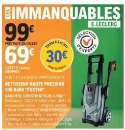 E.Leclerc Nettoyeur Haute Pression 150 Bars 'Foxter' offre