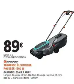 E.Leclerc GARDENA Tondeuse Électrique Poussée 1200 W offre