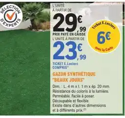 E.Leclerc Gazon Synthétique 'Beaux Jours' offre