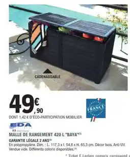 E.Leclerc MALLE DE RANGEMENT 420 L BAYA offre