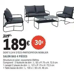 E.Leclerc SALON BAS 4 PIÈCES offre