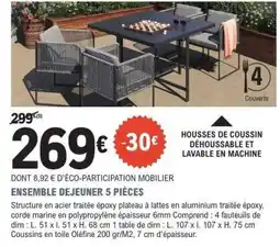 E.Leclerc ENSEMBLE DEJEUNER 5 PIÈCES offre