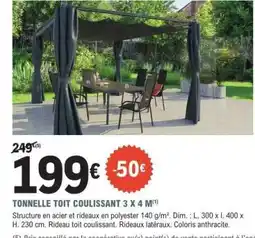 E.Leclerc TONNELLE TOIT COULISSANT 3 x 4 M offre