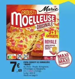 E.Leclerc PIZZA CROUSTI X3 SURGELÉES “MARIE” offre