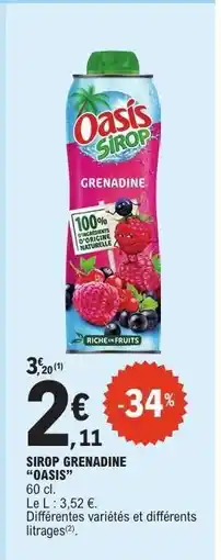 E.Leclerc SIROP GRENADINE OASIS offre