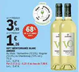 E.Leclerc IGP MÉDITERRANÉE BLANC AMÉDÉE offre