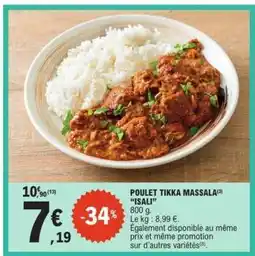 E.Leclerc POULET TIKKA MASSALA ISALI offre
