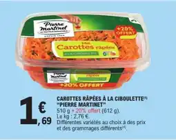 E.Leclerc Carottes Râpées à la Ciboulette Pierre Martinet offre