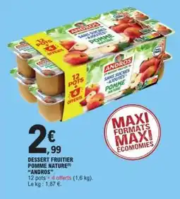 E.Leclerc DESSERT FRUITIER POMME NATURE ANDROS offre