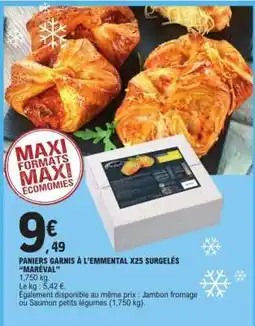E.Leclerc PANIERS GARNIS À L’EMMENTAL X25 SURGELÉS “MAREVAL” offre