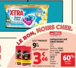 Auchan CAPSULES DE CAFÉ CORSÉ SENSEO offre