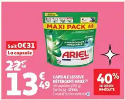 Auchan CAPSULE LESSIVE DÉTERGENT ARIEL offre