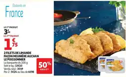 Auchan 2 FILETS DE LIMANDE FAÇON MEUNIÈRE AUCHAN LE POISSONNIER offre