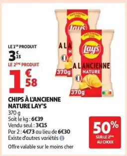 Auchan CHIPS À L'ANCIENNE NATURE LAY'S offre
