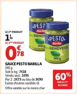 Auchan SAUCE PESTO BARILLA offre