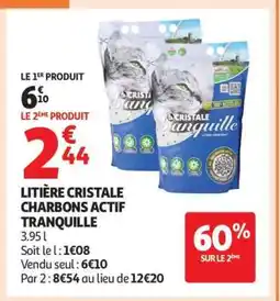 Auchan LITIÈRE CRISTALE CHARBONS ACTIF TRANQUILLE offre