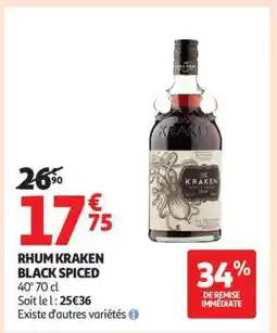 Auchan Rhum Kraken Black Spiced offre