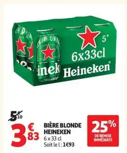Auchan Bière Blonde Heineken offre