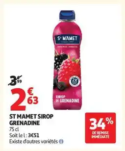 Auchan ST MAMET SIROP GRENADINE offre