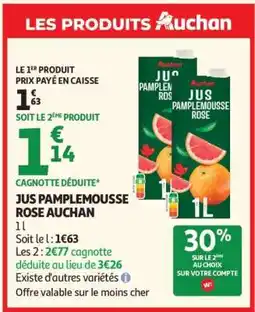 Auchan Jus Pamplemousse Rose Auchan offre