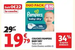 Auchan Couches PAMPERS Baby Dry offre