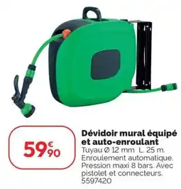 Weldom Dévidoir mural équipé et auto-enroulant offre