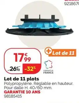 Weldom Lot de 11 plots offre