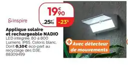 Weldom Applique solaire et rechargeable nadio offre